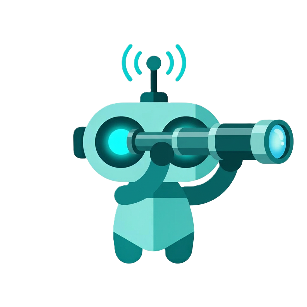 Seeqer Logo with a telescope.